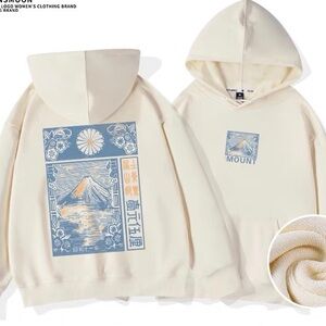 Like New Unisex Beige Fleece Hoodie